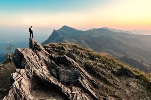 position on top of a mountain